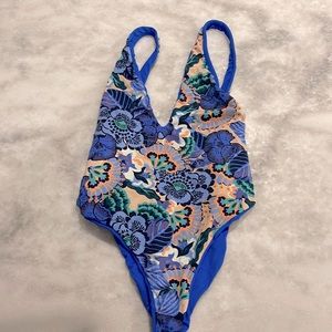 Maaji blue floral reversible one piece